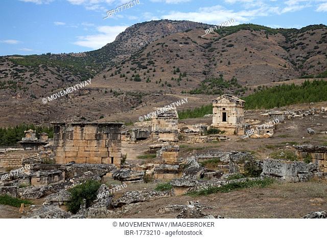 Burying place, Hierapolis, Pamukkale, Denizli, Turkey, Asia