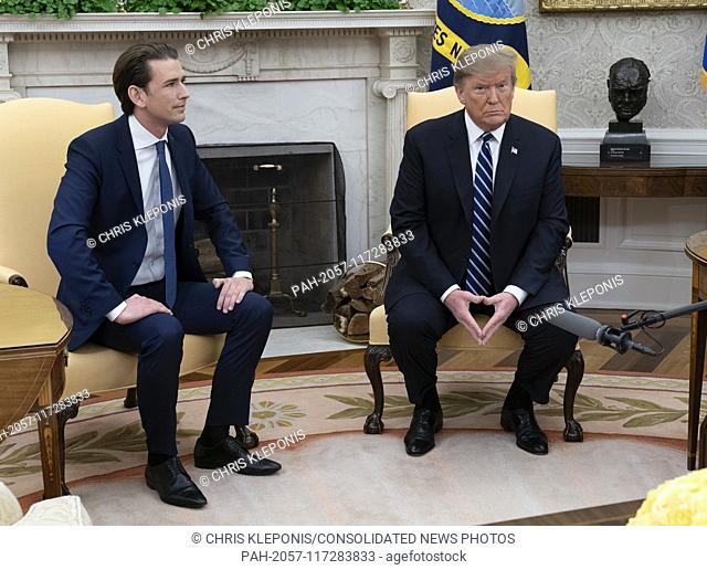 United States President Donald J. Trump meets Federal Chancellor Sebastian Kurz of the Republic of Austria in the Oval Office of the White House in Washington
