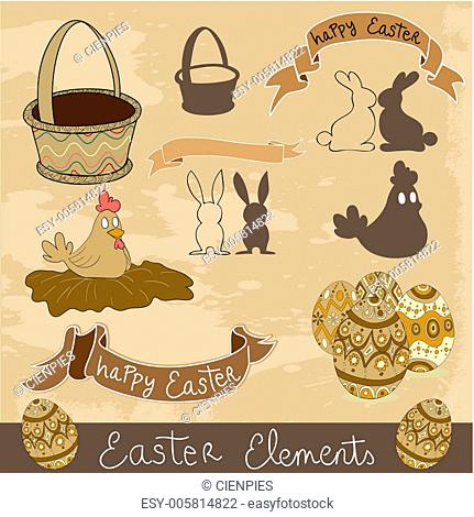 Happy Easter elements set