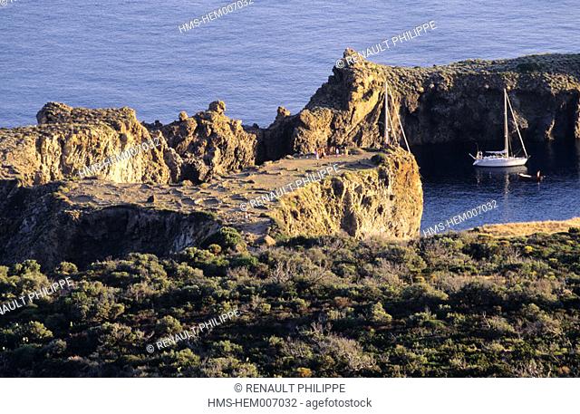 Italy, Sicily, Aeolian Islands, Panarea island, archeological site of a Prehistorical village at Punta Milazzese