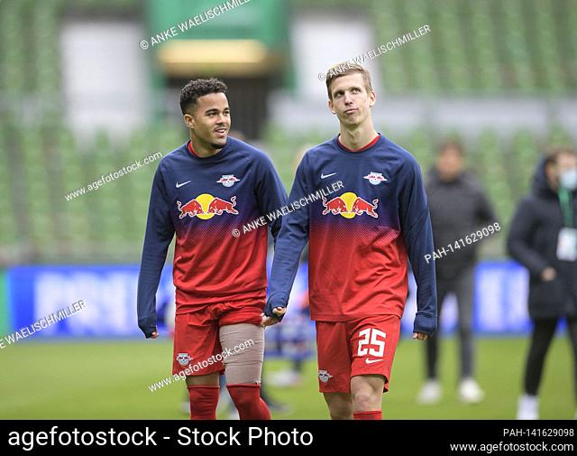 left to right Justin KLUIVERT (L), Dani OLMO (L) after the game, with thigh bandage, bandage, injury, association, football 1