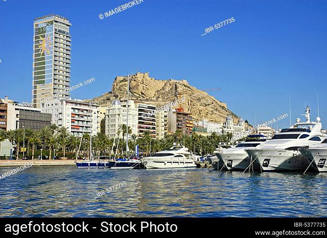 Marina and hotel high-rise Tryp Gran Sol, Alicante, Costa Blanca, Spain, Europe