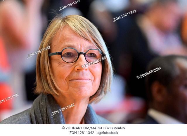 Frankfurt, Germany. 11th Oct, 2017. Françoise Nyssen french politician, Minister of Culture of France, at Prix des cinq continents de la Francophonie