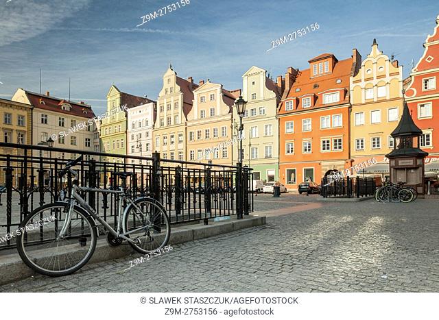 Autumn morning at Place Solny (Salt Square) Wroclaw, Poland