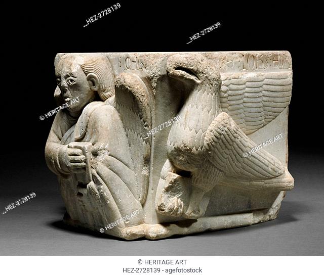 Engaged Capital with Figures of a Man and of an Eagle, 1175-1200. Creator: Unknown
