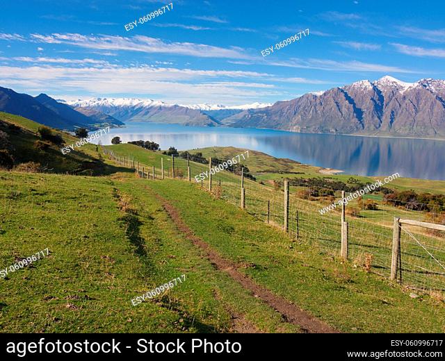Rural landscape of New Zealand in daytime