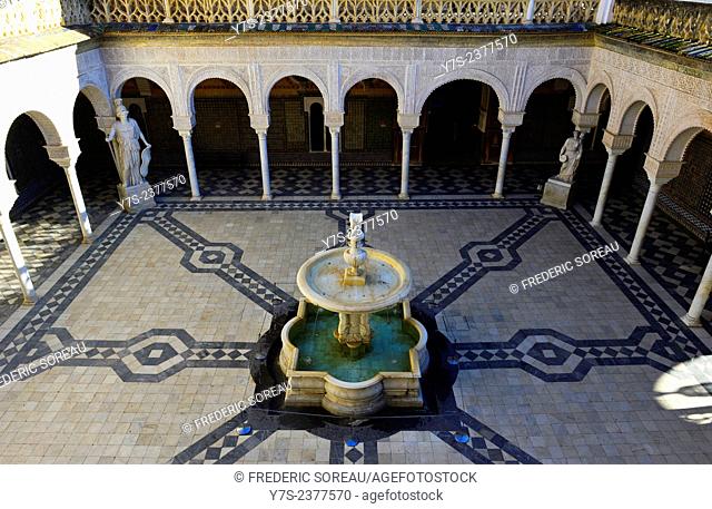 the Courtyard of Casa de Pilatos, Seville, Spain
