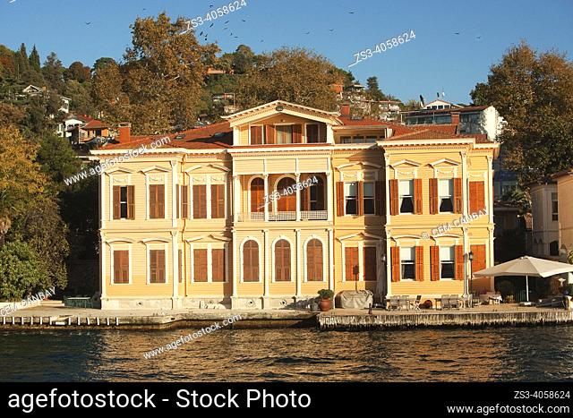 View of the traditional seaside residence or so-called waterside mansion of Bahriyeli Sedat Bey Yalisi or Manolya Yalisi in Anadoluhisari village