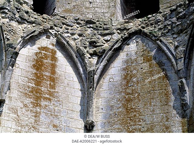 Architectural detail from Chateau de Lucheux, Picardy. France, 12th century
