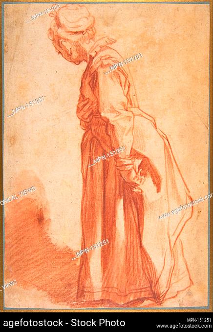 Standing Woman Looking to Left Background. Artist: Francesco Vanni (Italian, Siena 1563-1610 Siena); Date: 1596-98; Medium: Red chalk and red wash; Dimensions:...