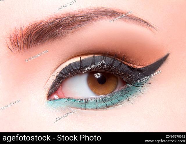 Eye with beautiful dark creative make up