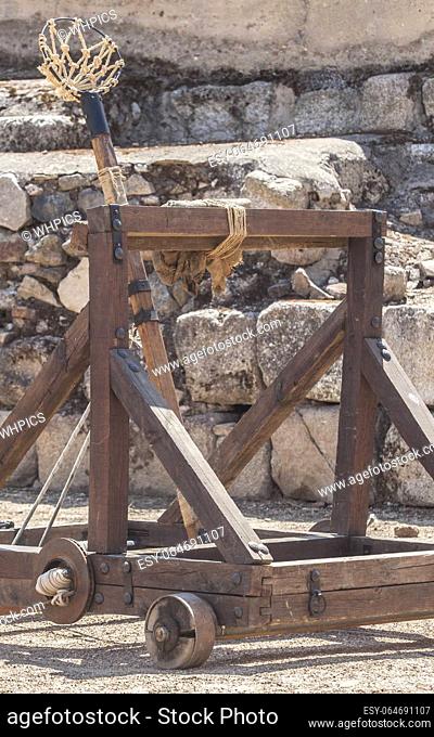 Onager replica, torsion powered siege engine used y ancient roman army