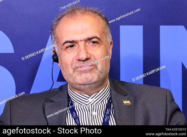 RUSSIA, MOSCOW - OCTOBER 19, 2023: Iran's Ambassador to Russia Kazem Jalali attends the Made in Russia 2023 International Export Forum at the Manezh Central...