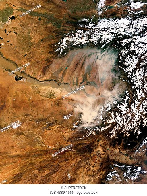 Dust Storm in Afghanistan and Tajikistan Seen by MODIS