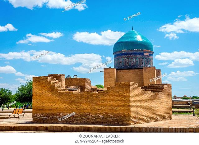 View on small madrassa of Turkistan Mausoleum Khoja Ahmed Yasawi, Kazakhstan
