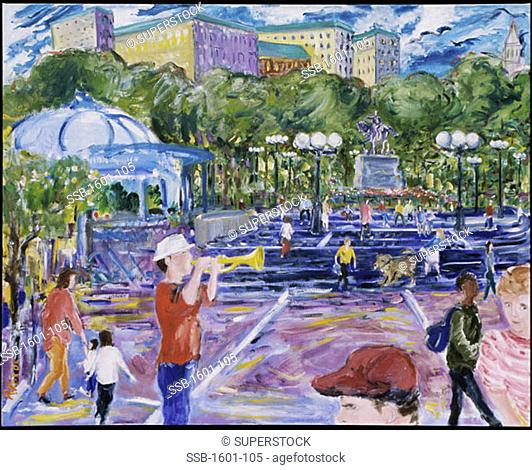 Spring, Union Square, 2005, Richard H. Fox (b.1960/American), Oil on Canvas