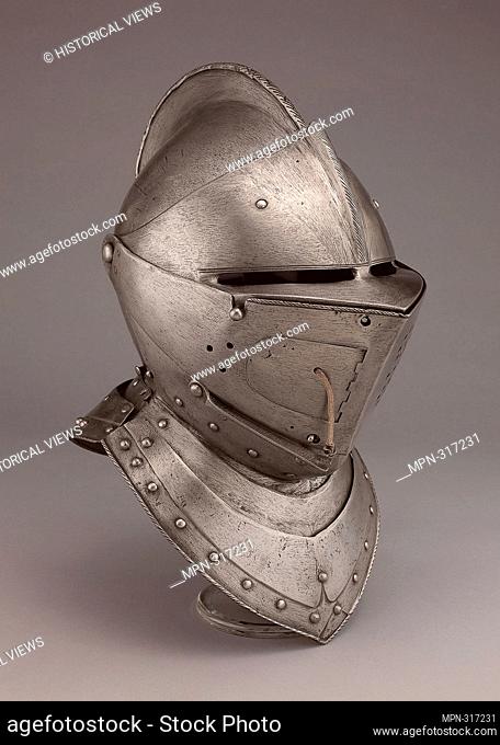 Close Helmet for the Tourney - 1600/10 - South German; probably Augsburg. Steel and leather. 1600 - 1610