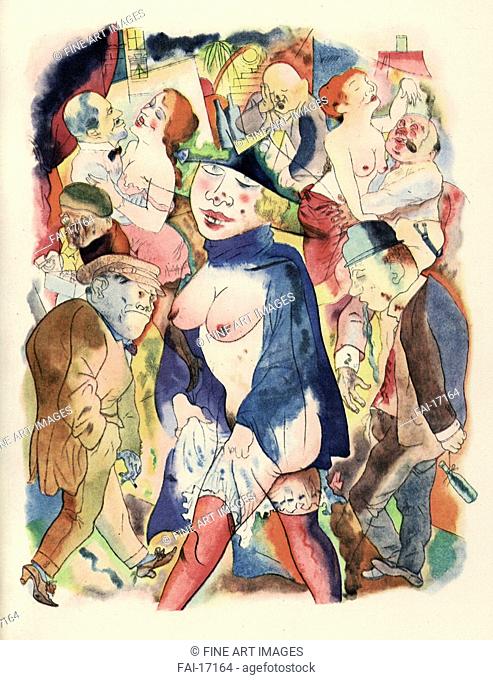 Ecce Homo. Grosz, George (1893-1959). Colour lithograph. Expressionism. 1923. Private Collection. Graphic arts. © VG-Bild-Kunst Bonn