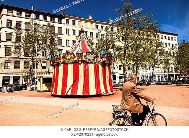 Carousel at Croix District, Lyon, France