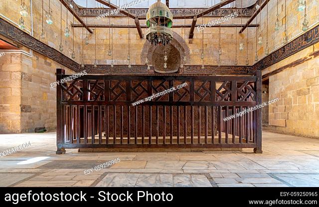 Interior of Mausoleum of al-Salih constructed by As-Saleh Nagm Ad-Din Ayyub in 1242-44, Al Muizz Street, Old Cairo, Egypt