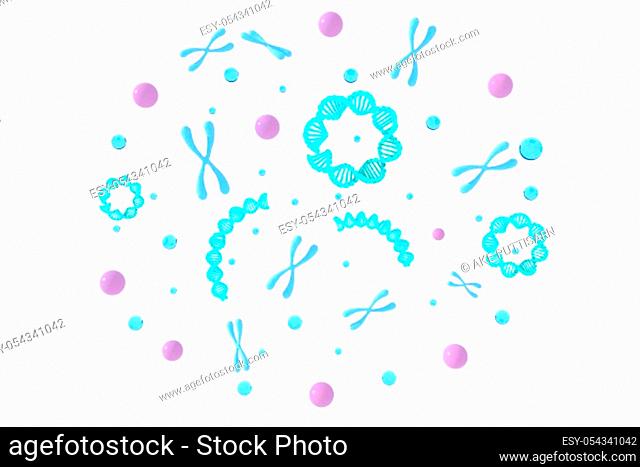 3d rendering of Chromosome Abstract Scientific Background, 3d illustration