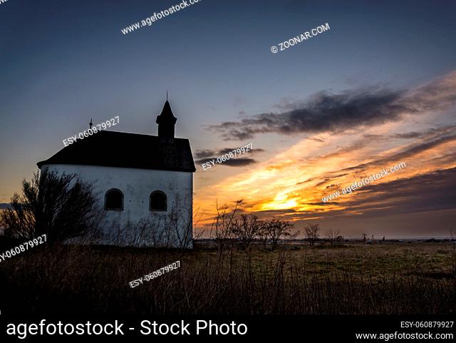 Chapel in Burgenland at sunrise