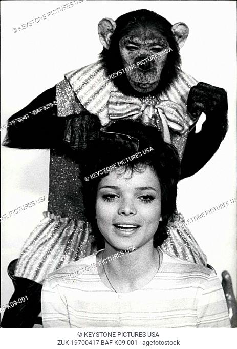 Apr. 17, 1970 - Close friends are Uschi Glas, well-known German actress and Sammy, less known chimpanzee. They became acquainted during the turning of the film...