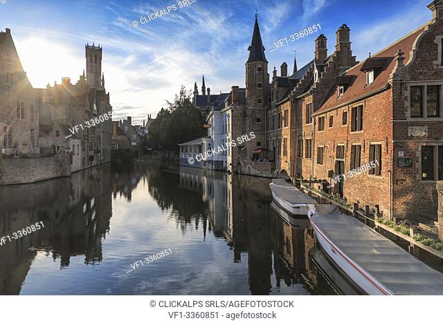 Sunset in Bruges a famous medieval city in Belgium