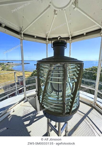 Fresnellens in Smygehuk lighthouse, the southernmost place in Sweden, Scandinavia