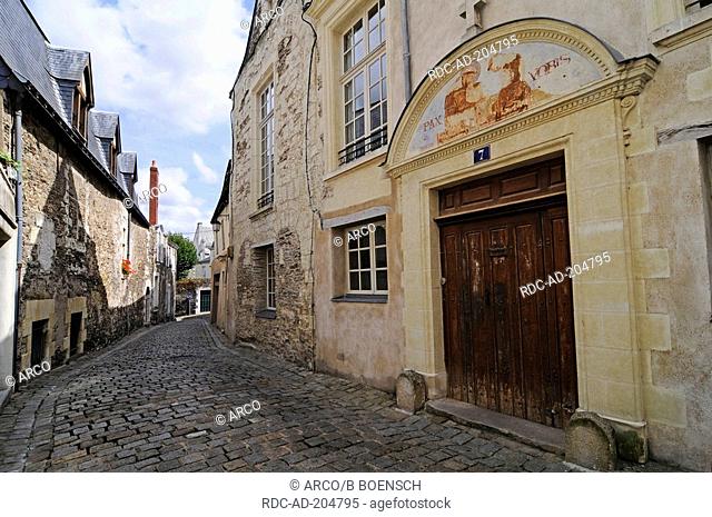Quartier de la Cite, old town, Angers, Maine-et-Loire, Pays de la Loire, France, Rue Saint-Aignan