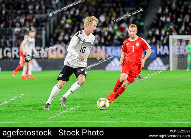 Wolfsburg, Germany, March 20, 2019: footballer Julian Brandt (GER) in action during the international soccer game between Germany and Serbia at Volkswagen Arena...