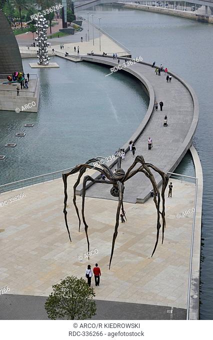 Spider sculpture Maman, Guggenheim Museum, Bilbao, Basque Country, Spain / Pais Vasco