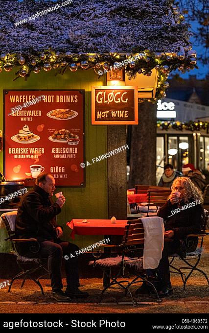 Copenhagen, Denmark People drinking glogg at Tivoli Gardens