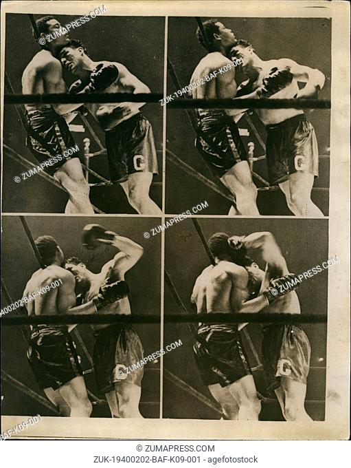 Feb. 02, 1940 - Manhandling The Champion: How to make a bud out of a Brown bomber it demonstrated by Arturo Goody, the Crooking Ol-ngingm, challenger from Chile