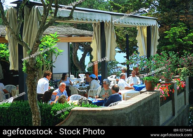 Restaurant, Via Tibero, Island of Capri, Campania, Italy, Europe