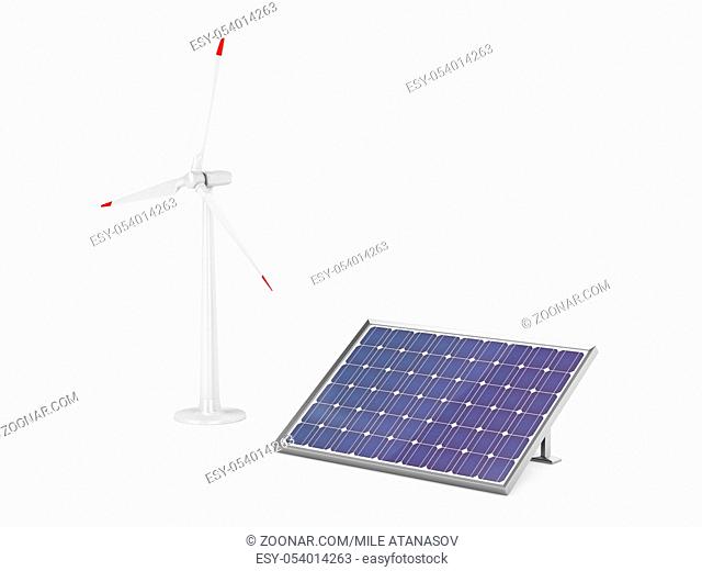 Solar panel and wind turbine for generating clean electricity