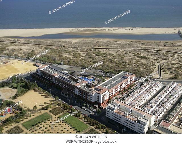 Desternation Spain (South) Isla Christina .A view of the hotels from the air