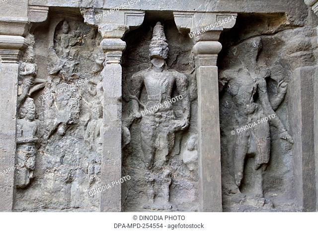 Broken sculptures, kailash temple, aurangabad, maharashtra, india, asia