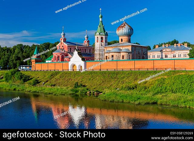 Staroladozhsky Nikolsky Monastery in the village of Staraya Ladoga - Leningrad region Russia - architecture background