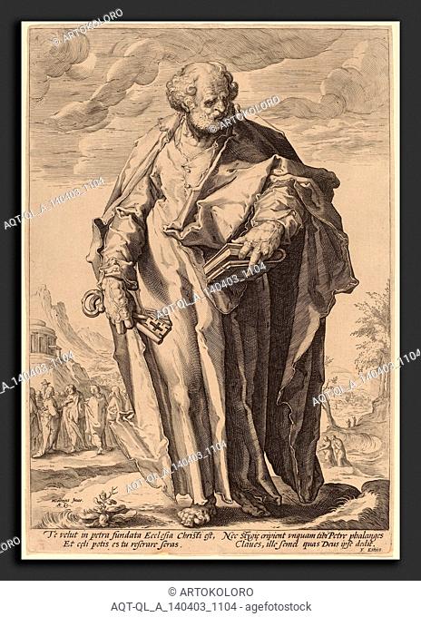 Attributed to Jacques de Gheyn II, after Hendrik Goltzius (Dutch, 1565 - 1629), Saint Peter, 1589, engraving on laid paper