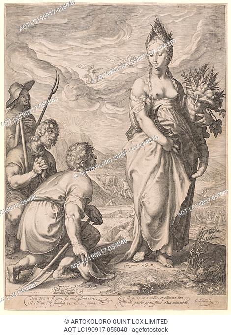 Cult of Ceres, 1596, copperplate, plate: 45 x 32.7 cm |, Leaf: 45 x 32.7 cm, U. l., dated and inscribed: Anno., 1596., HGoltzius [HG lig.] Inuent