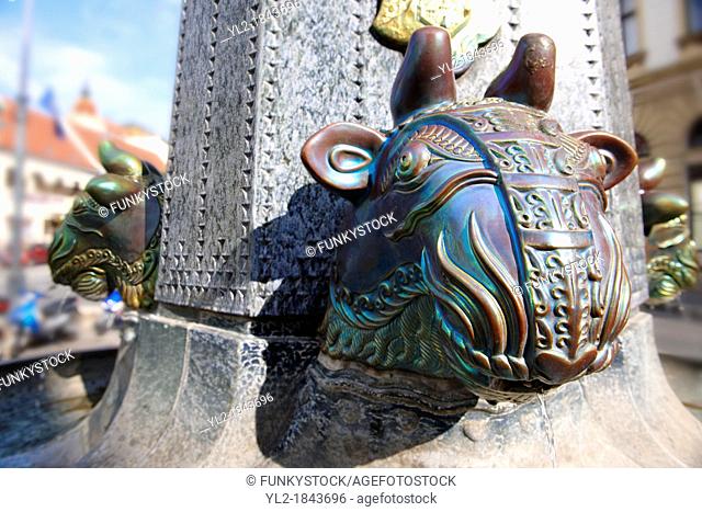 Zolnay Bull's head fountain, Pecs  Pécs  - European Cultural City of The Year 2010 , Hungary