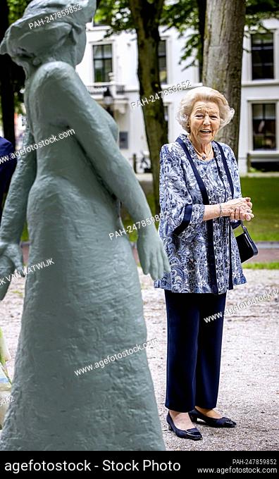 Princess Beatrix of The Netherlands visits the sculpture exhibition ÔVoorhout MonumentaalÕ at the Pulchri StudioStudio, an artist society for modern art in The...