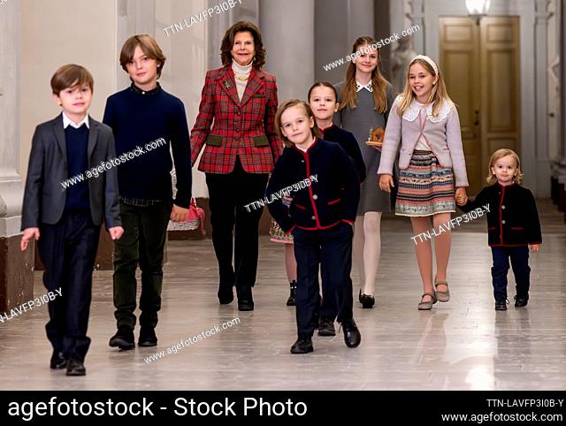 Queen Silvia was joined by her grandchildren: Prince Oscar, Prince Nicolas, Prince Gabriel, Prince Alexander, Princess Estelle, Princess Leonore
