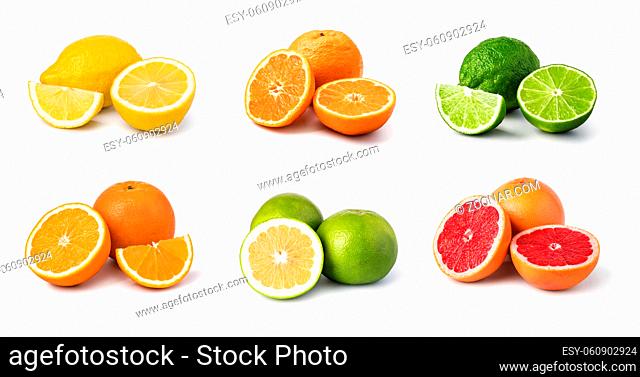 ripe lemon fruit isolated on white background