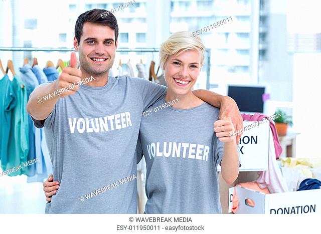 Happy couple of volunteer