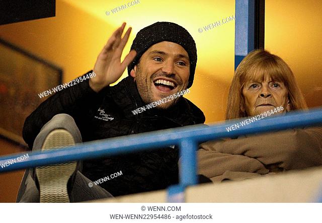 Mark Wright with his nan Rene watching his brother Josh Wright play during Gillingham vs Fleetwood football match Featuring: Mark Wright Where: Gillingham