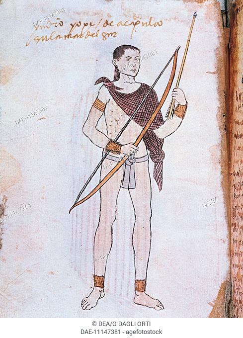 Manuscript, Mexico, 16th century. Facsimile of the Codex Tudela, 1553. American Indian from Acapulco.  Madrid, Museo De America (Archaeological And Art Museum)