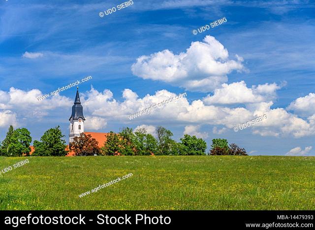 Germany, Bavaria, Starnberg district, Berg, Aufkirchen district, Church of the Assumption of the Virgin Mary