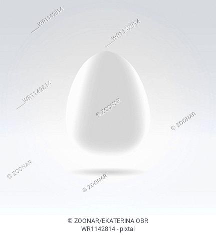 Pure white egg hanging in space